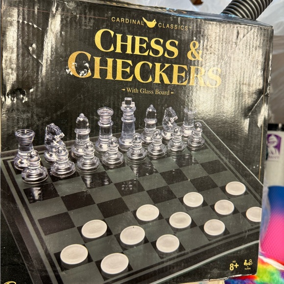 Accents | Home Decor Cardinal Classics Glass Chess And Checkers Board ...